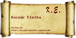Kocsár Etelka névjegykártya