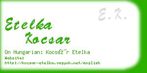 etelka kocsar business card